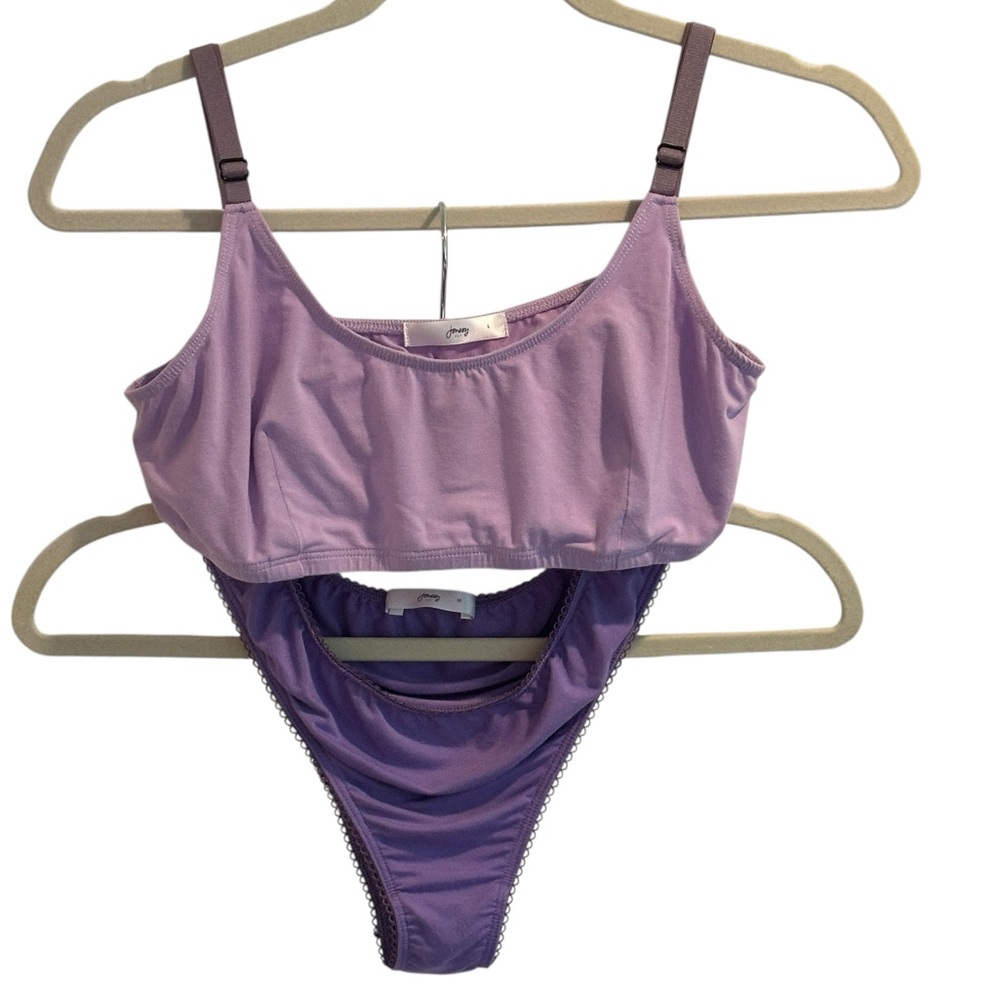 Jonesy New York Matching Set Bralette+2 High Cut Thongs Supima Modal